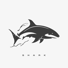 Modern vector shark logo template.