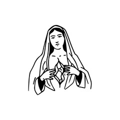 vector illustration of nun concept