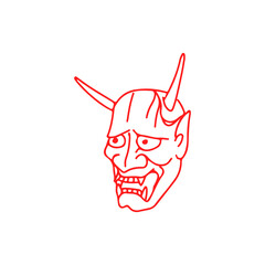 vector illustration of red samurai concept