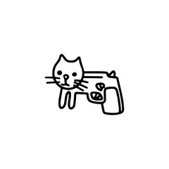 vector illustration of cat gun concept