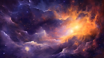 Fototapeta premium Immerse yourself in the captivating world of nebulas, Generative AI