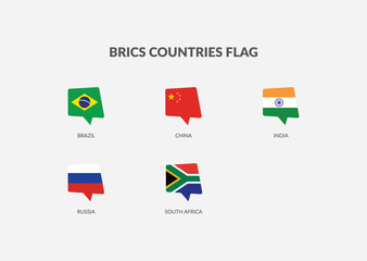 BRICS Countries Chat flag icon collection