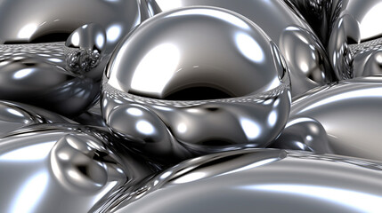 Shiny Silver Chrome texture,  Reflective silver background