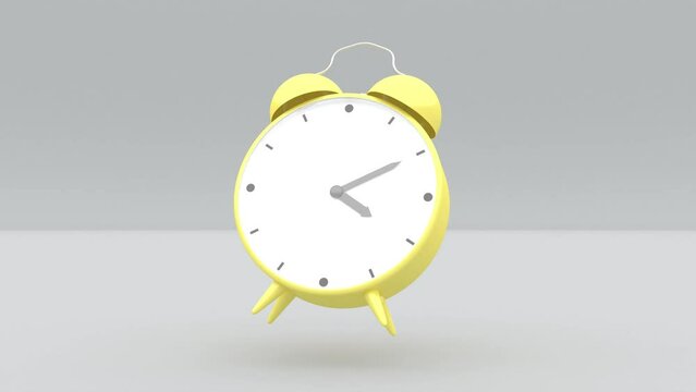 Levitation clock alarm on gray intro able to loop