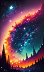 Naklejka premium night sky and stars