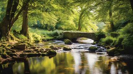 a river with trees around it