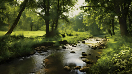 a river with trees around it