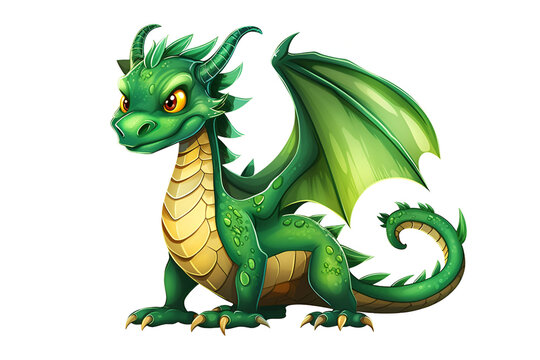 Chinese New Year Green Dragon illustration isolated on background. Chinese New Year 2024.