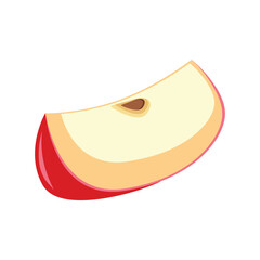 Vector image Isolated drawing apples on a white background. Red apples, apple slices, apple slices, sliced apples. Flat illustration graphic icon.