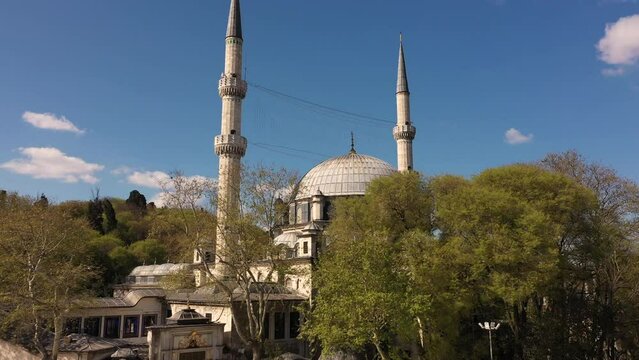 Eyup sultan camii, mosque, Istanbul, drone footage, oe01