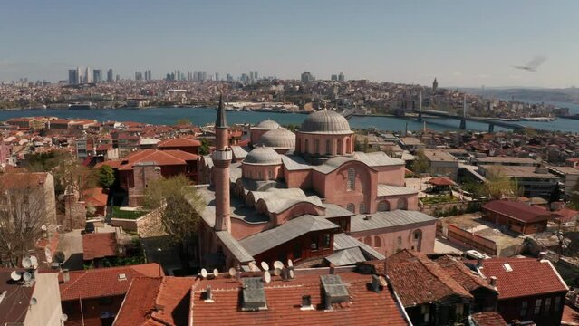 Molla Zeyrek Camii,converted from Bytazntium church Istanbul, drone footage, oe01