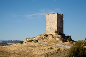 Fototapeta na wymiar Langa de Duero castle view, Spanish landmark