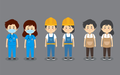 A Set Couple Character with Different Profession