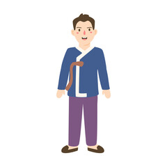 illustration in traditional hanbok south korea wedding clothes