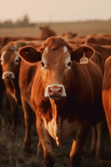 Herd of cows staring Generative AI