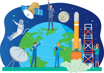 宇宙ビジネスのイメージイラスト © Mono