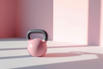 Fitness dumbbells on a pink background pattern. minimalism, sport and healthy lifestyle. generative ai, ai generative