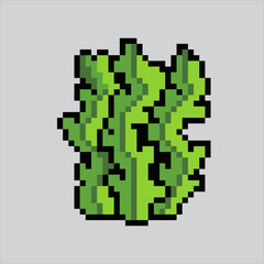 Fototapeta premium Pixel art illustration Seaweed. Pixelated Seaweed. Green Seaweed icon pixelated for the pixel art game and icon for website and video game. old school retro.