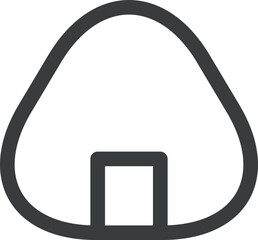 ミニミニ線画飲食物イラスト　おにぎり　のり