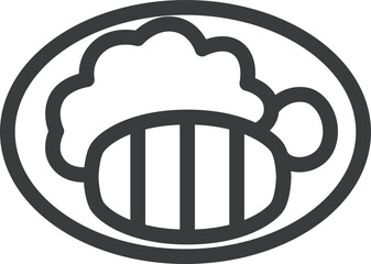 ミニミニ線画飲食物イラスト　カツ定食