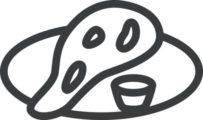 ミニミニ線画飲食物イラスト　ナン