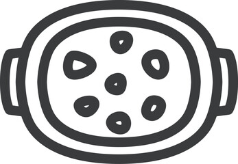 ミニミニ線画飲食物イラスト　グラタン