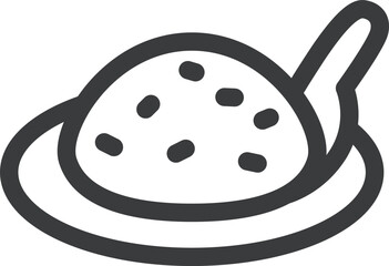 ミニミニ線画飲食物イラスト　チャーハン