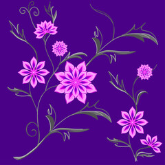 Fototapeta na wymiar Floral background for textile, fabric, covers, wallpapers, print, gift wrapping, home decor. Illustration.