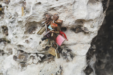 Castles of lovers in the rock.