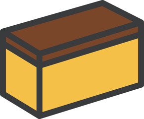 ミニミニカラー飲食物イラスト　カステラ