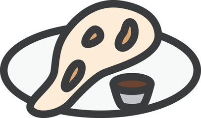 ミニミニカラー飲食物イラスト　ナン