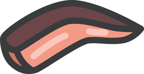 ミニミニカラー飲食物イラスト　シャケ