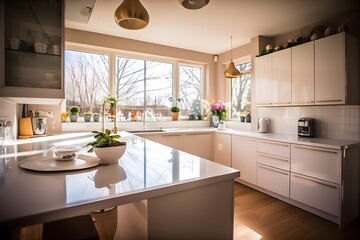 Fototapeta premium スタイリッシュなキッチン with generative ai