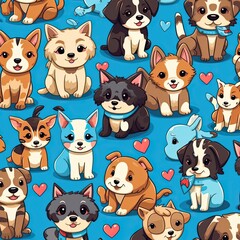 Naklejka premium cute animal pattern