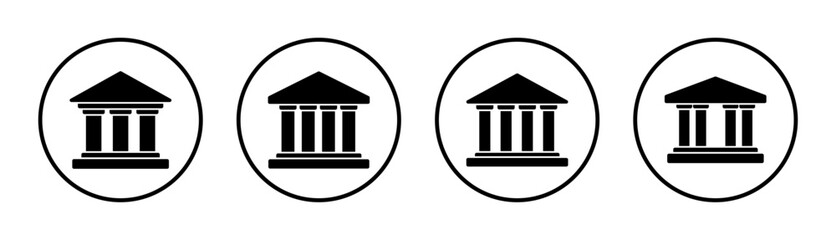 Bank icon set illustration. Bank sign and symbol, museum, university
