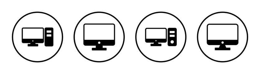 Computer icon set illustration. computer monitor sign and symbol