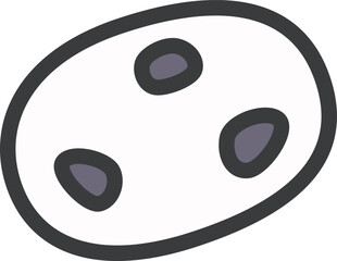 ミニミニカラー飲食物イラスト　豆大福