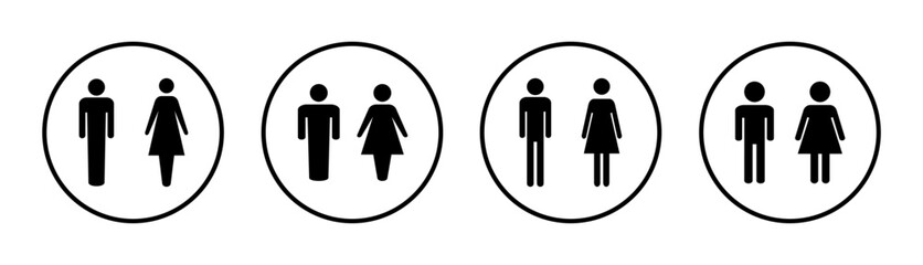 Man and woman icon set illustration. male and female sign and symbol. Girls and boys