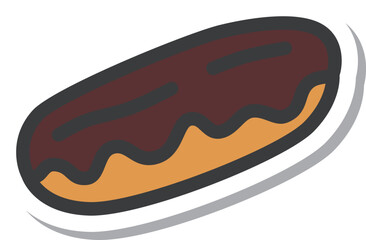 ミニミニステッカー風飲食物イラスト　エクレア