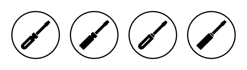 Screwdriver icon set illustration. tools sign and symbol