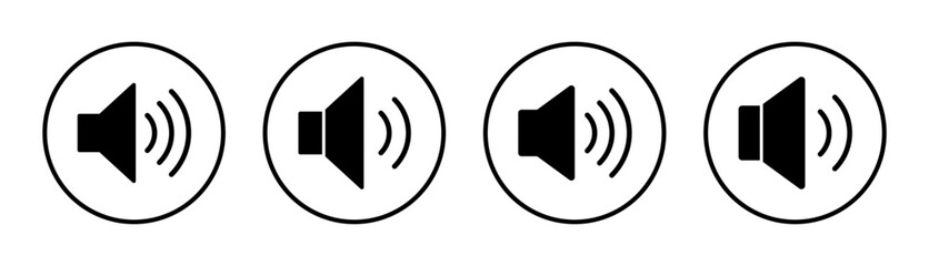 Speaker icon set illustration. volume sign and symbol. loudspeaker icon. sound symbol