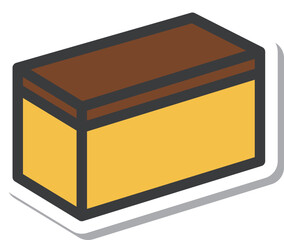 ミニミニステッカー風飲食物イラスト　カステラ