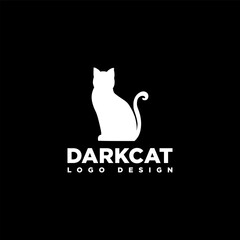 Cat silhouette logo design vector illustration