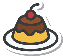 ミニミニステッカー風飲食物イラスト　プリン