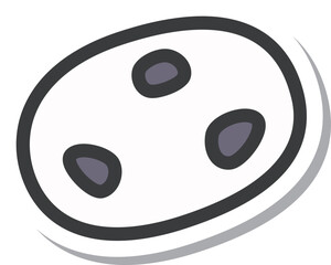 ミニミニステッカー風飲食物イラスト　豆大福