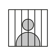 Prisoner Icon. Vector illustration. Stock image.