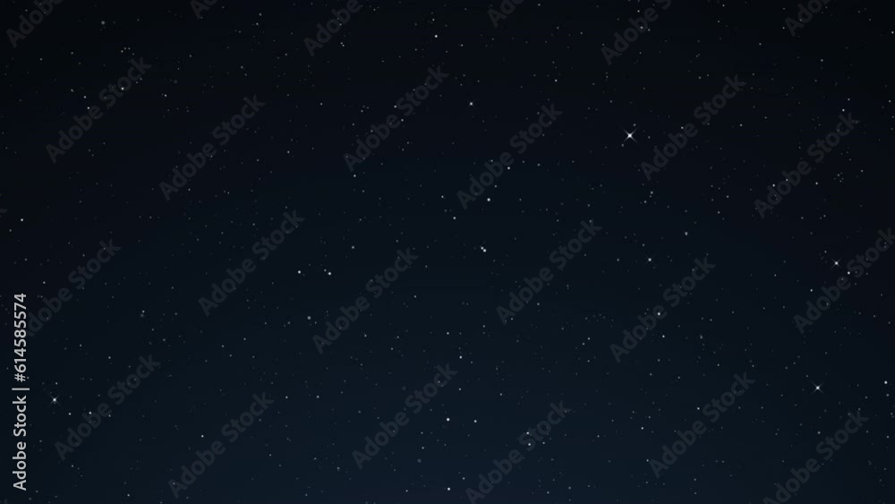 Wall mural through space, starfield. blinking stars. seamless loop abstract particles background.