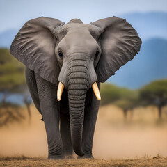 Fototapeta na wymiar Close portrait of a elephant, Generative AI 