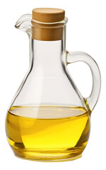 Bottle of cooking oil with cork cap isolated.
