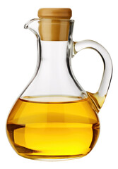 Bottle of cooking oil with cork cap isolated.